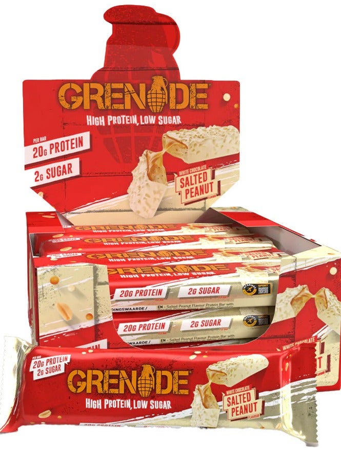 Grenade White Chocolate Salted Peanuts 12 X 60g Package May Vary - Image 1
